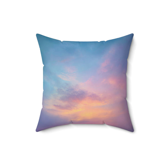 Pastel Dawn Horizon - Faux Suede Square Pillow