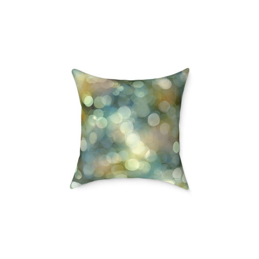 Bokeh Garden Lights - Square Poly Canvas Pillow