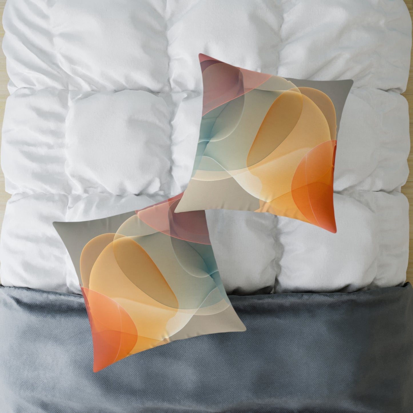 Citrus Glow Fusion - Square Poly Canvas Pillow