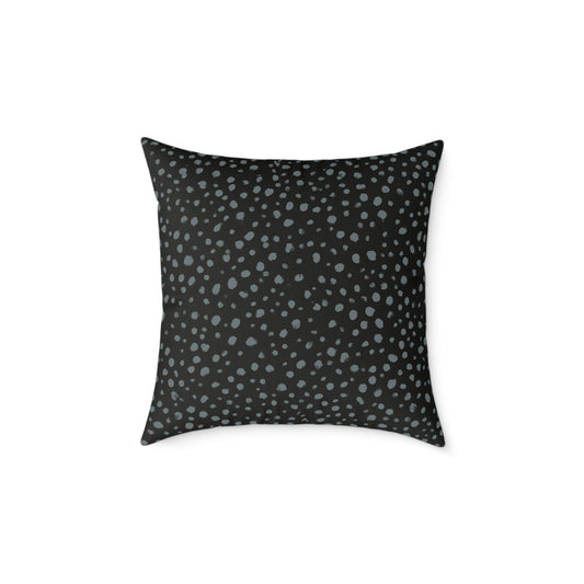 Pebble Scatter - Midnight - Square Poly Canvas Pillow