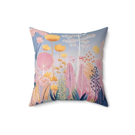 Wild Meadow Dreamscape - Faux Suede Square Pillow