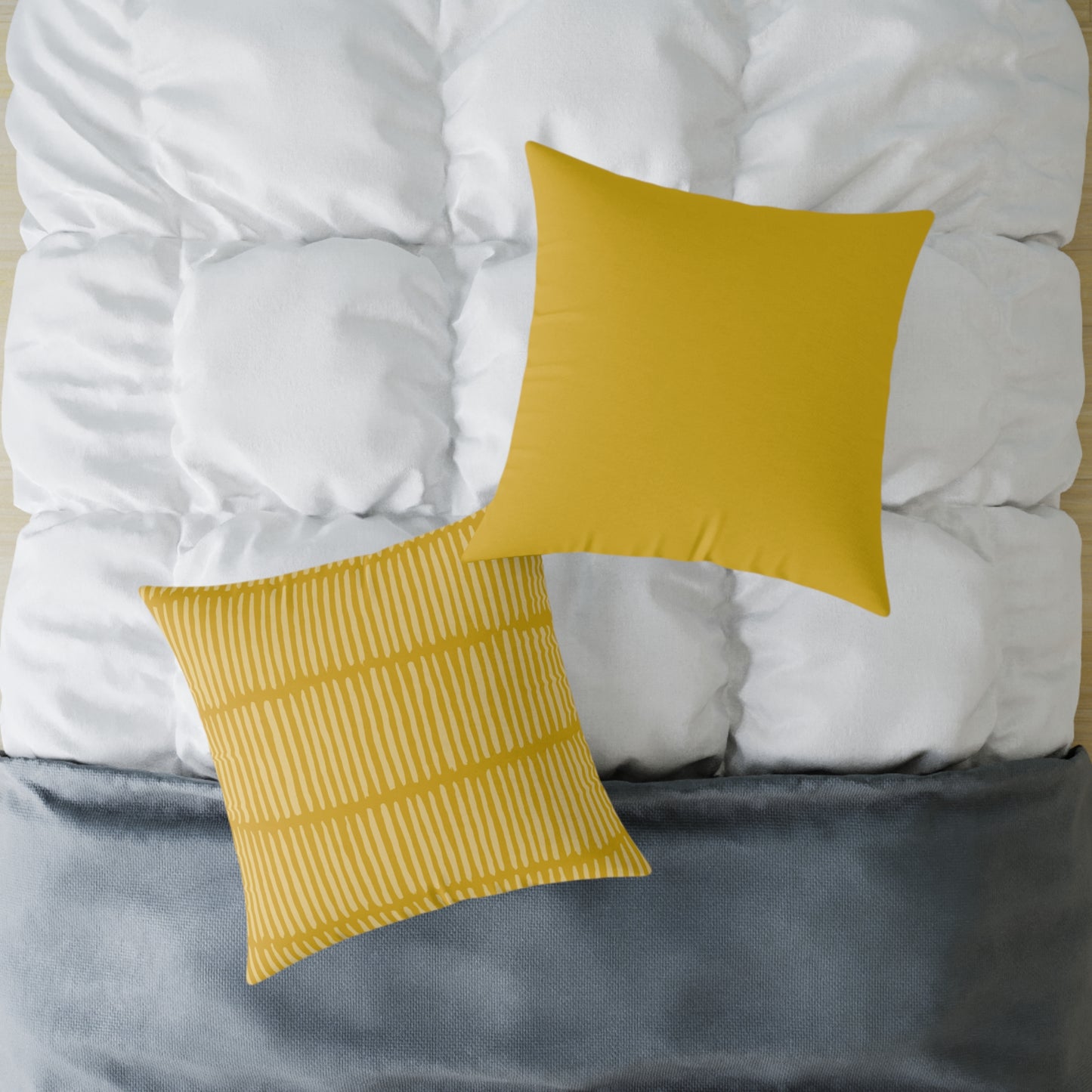 Loom Lines - Sunbeam - Square Poly Canvas Pillow