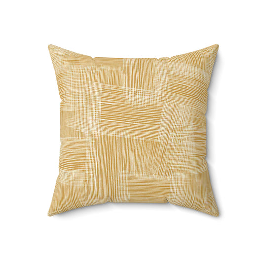 Golden Straw Texture - Spun Polyester Square Pillow