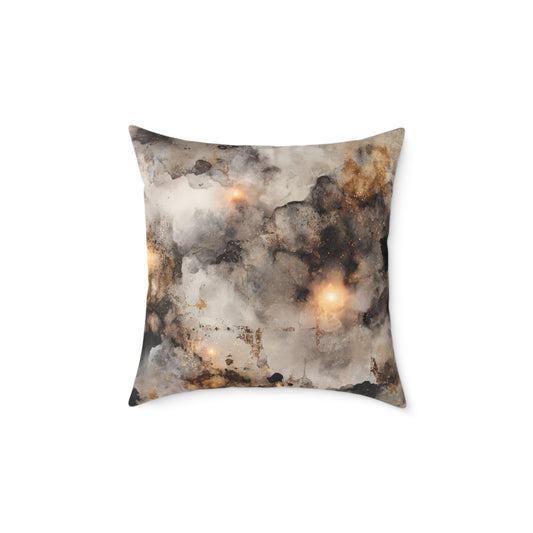 Smokelight Burst - Square Poly Canvas Pillow