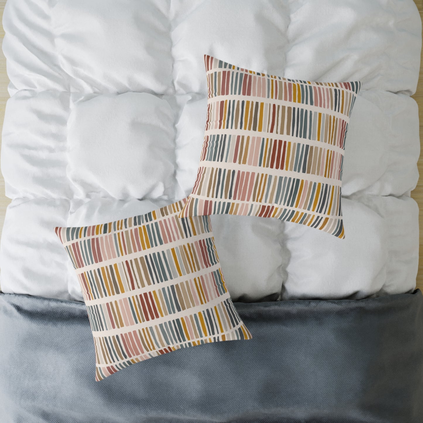 Tribal Market Stripe - Square Poly Canvas Pillow