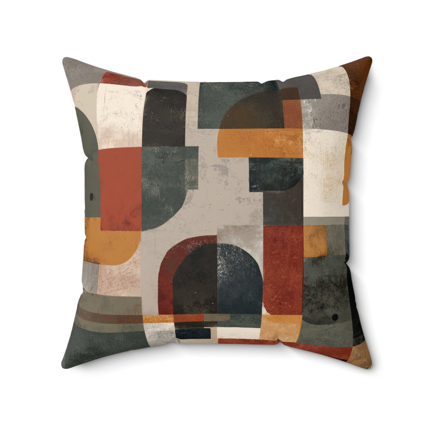Modular Earth Geometry - Faux Suede Square Pillow