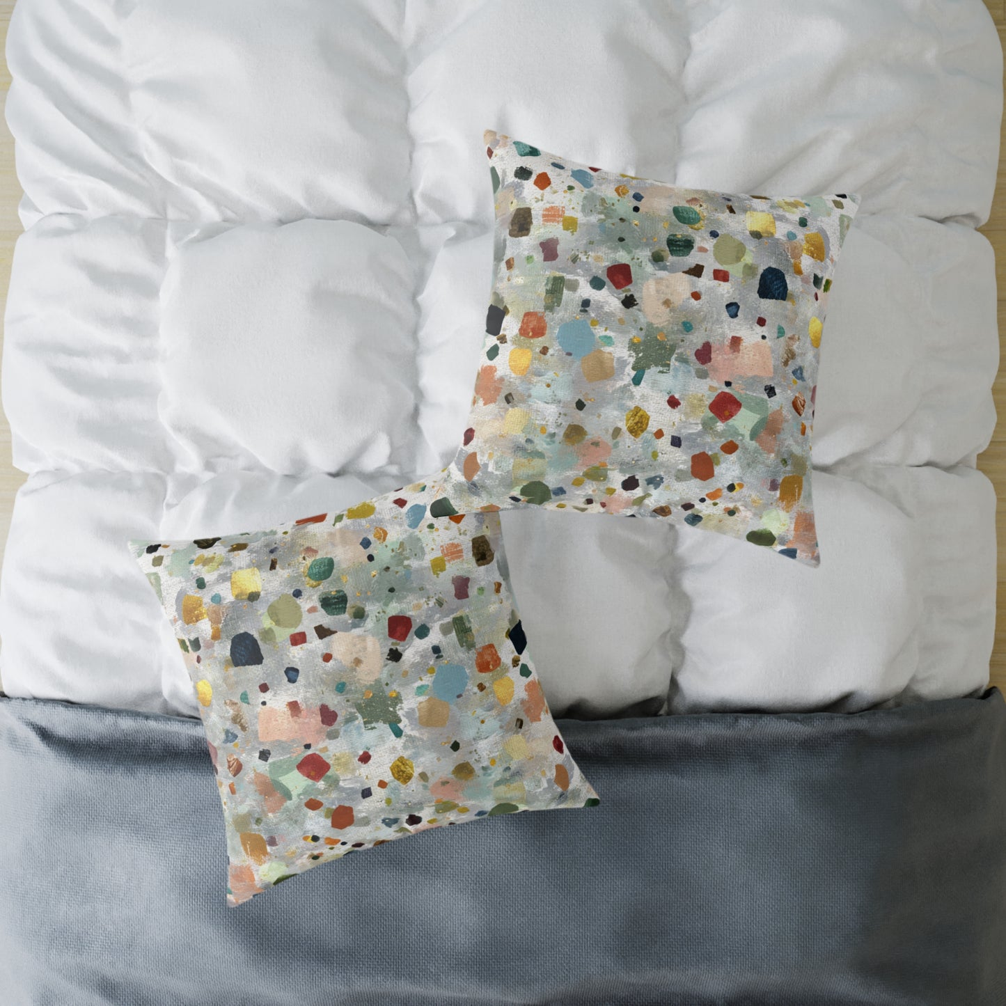 Color Speck Meadow - Square Poly Canvas Pillow