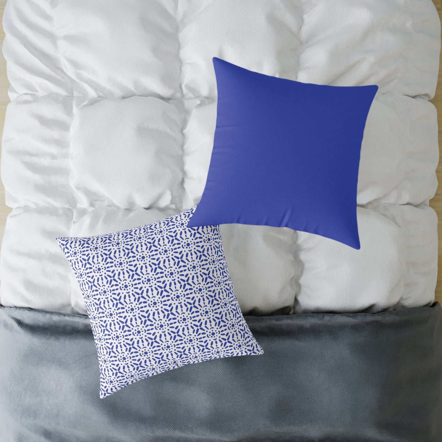 Santorini Mosaic Tile - Square Poly Canvas Pillow