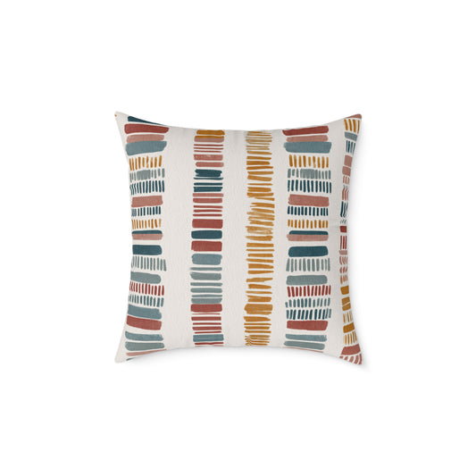 Nomadic Pathway Stripe - Square Poly Canvas Pillow