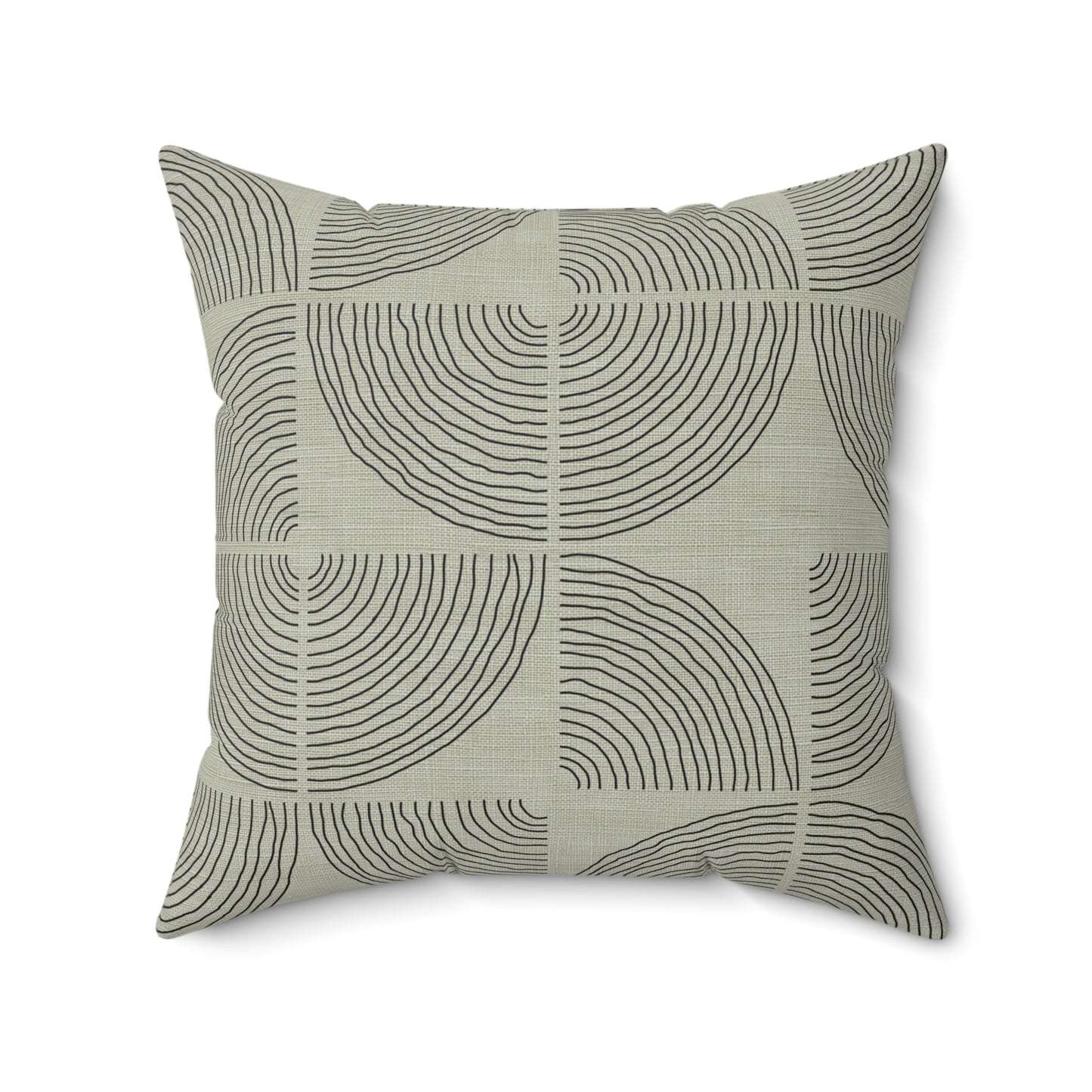 Sage Orbit - Faux Suede Square Pillow