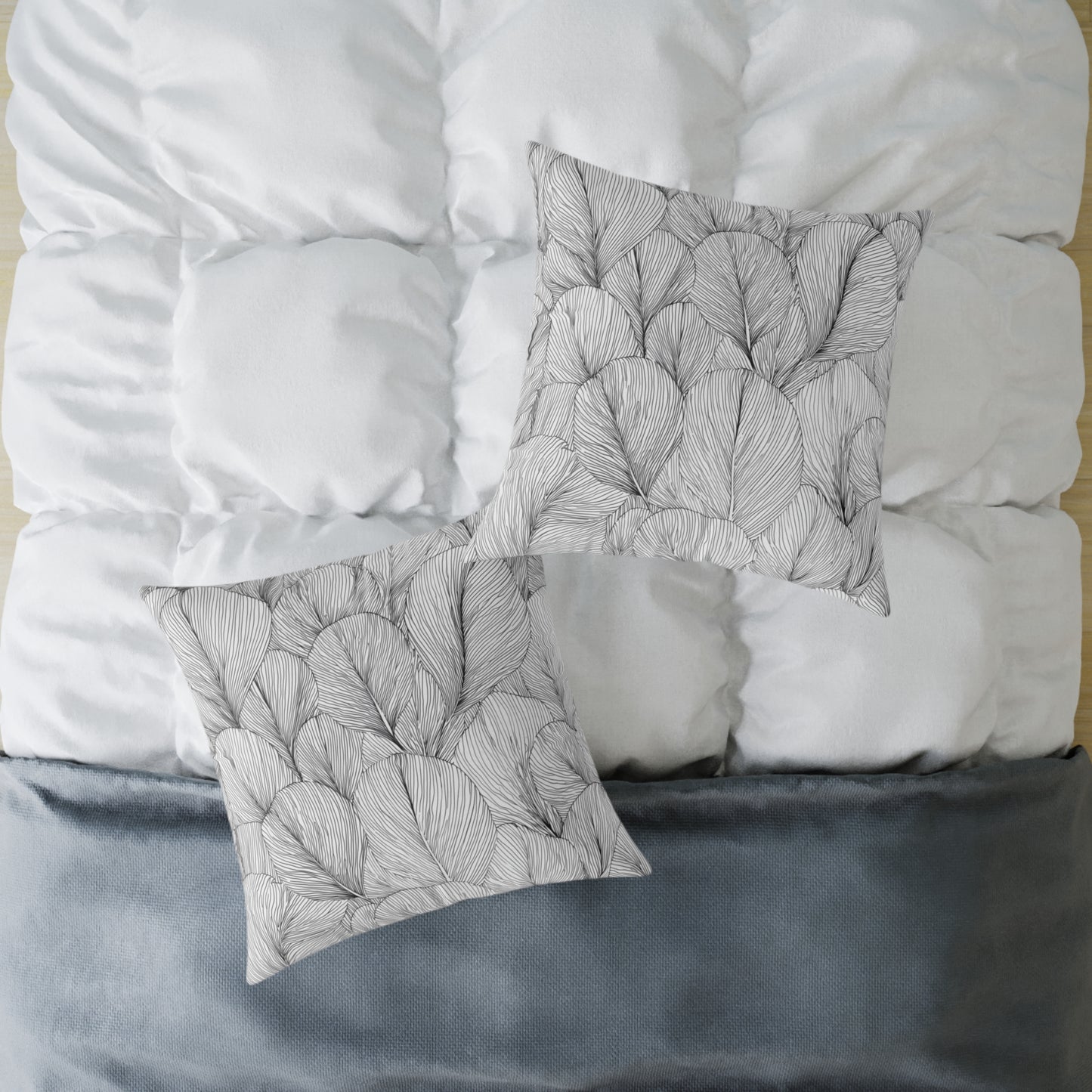 Petal Drift - Square Poly Canvas Pillow