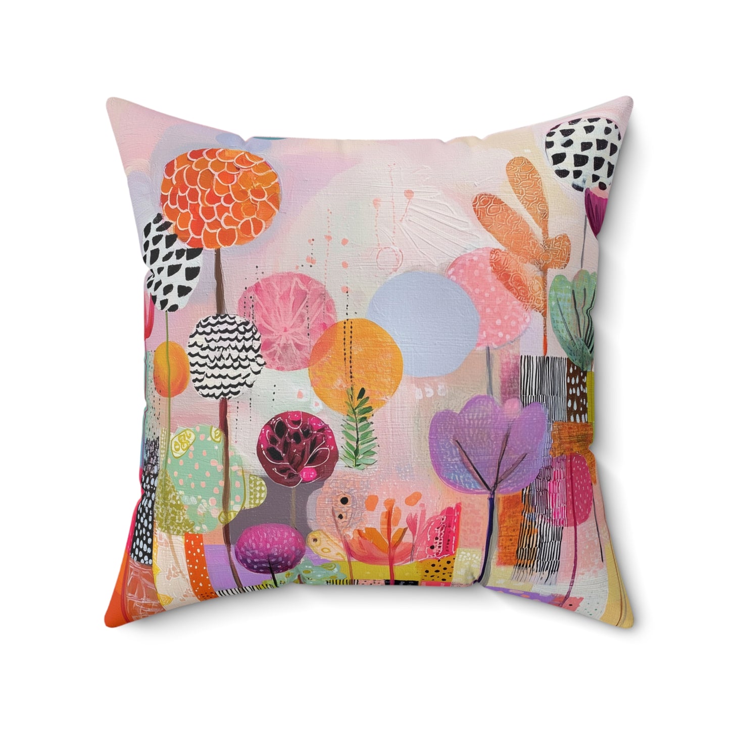 Festival Garden Bloom - Faux Suede Square Pillow