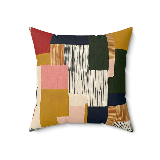 Colorblock Rhythm - Spun Polyester Square Pillow