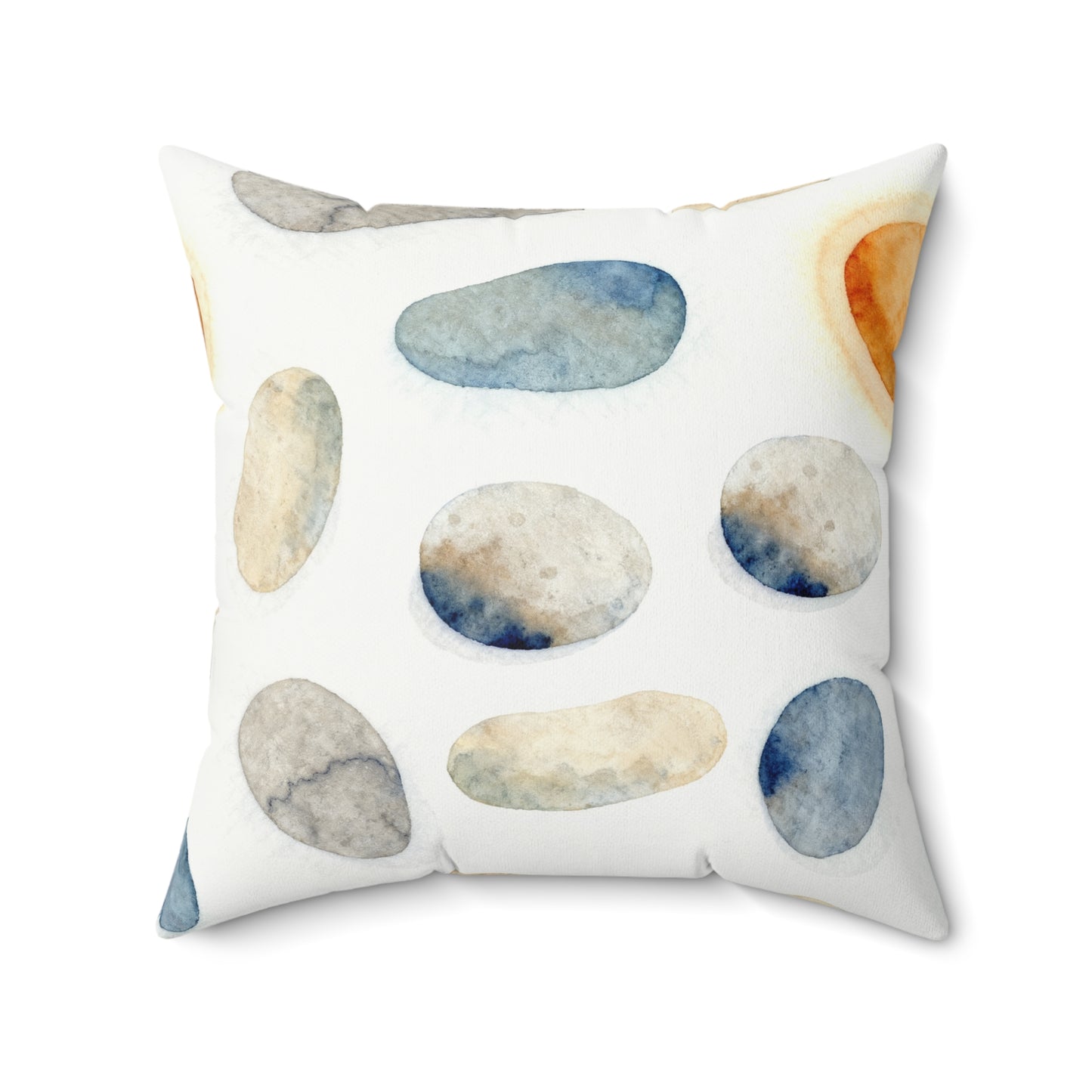 Warm River Stones - Faux Suede Square Pillow