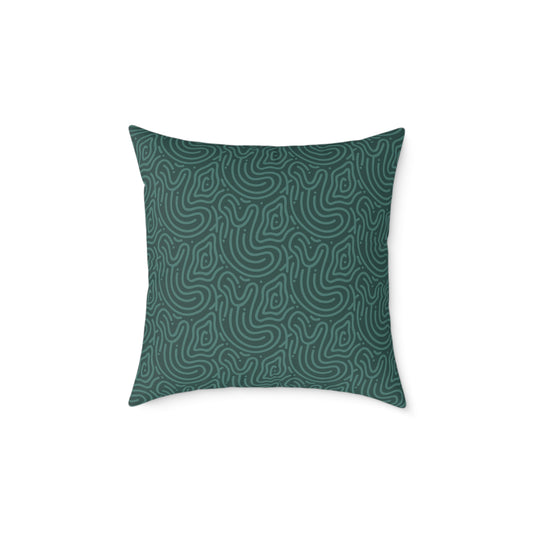 Deep Olive Texture - Square Poly Canvas Pillow