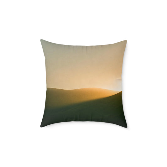 Horizon Ember Glow - Square Poly Canvas Pillow