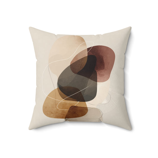 Stone Circle Balance - Faux Suede Square Pillow