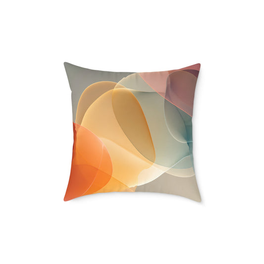 Citrus Glow Fusion - Square Poly Canvas Pillow