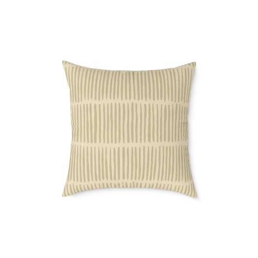 Loom Lines - Oat - Square Poly Canvas Pillow