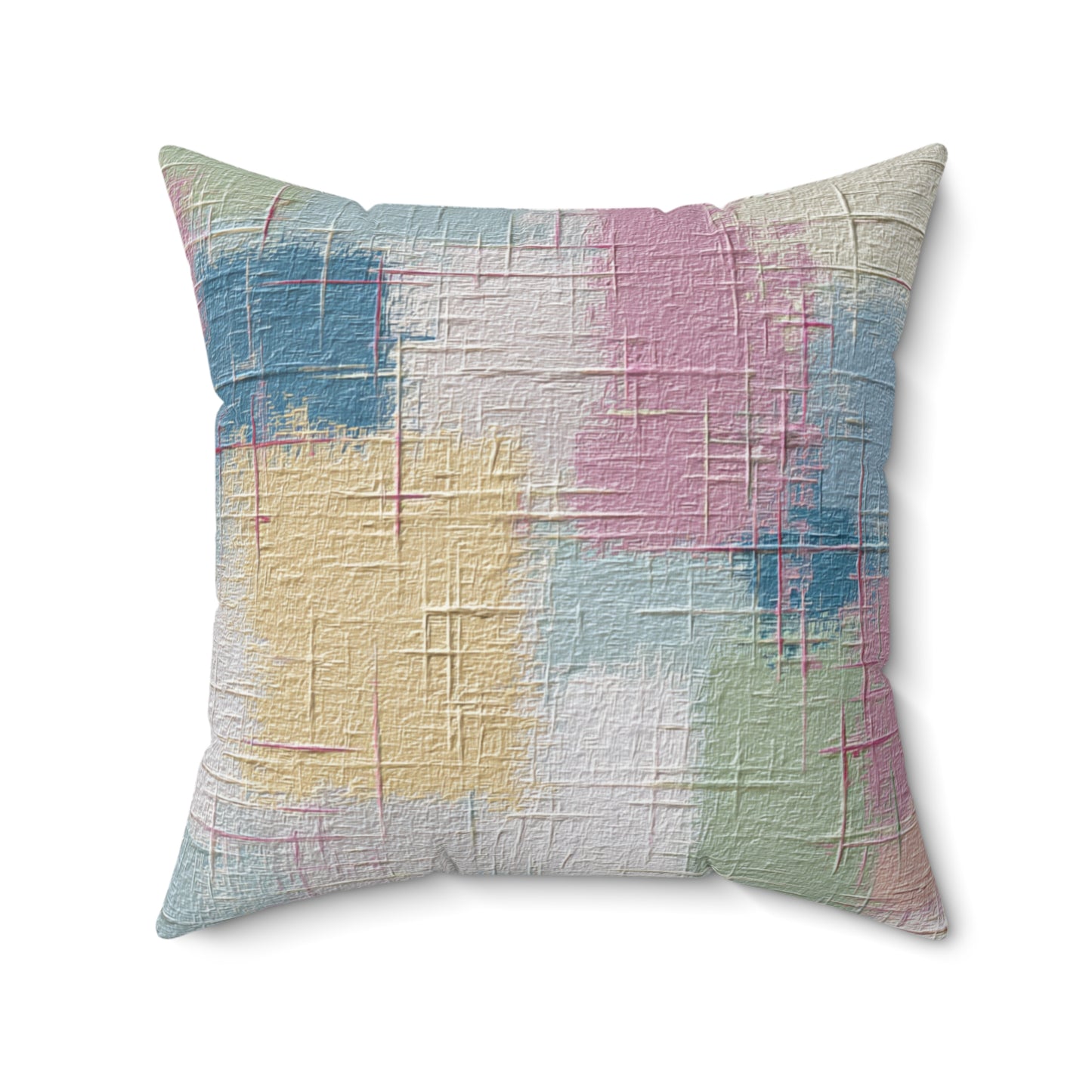 Soft Patch Pastels - Faux Suede Square Pillow