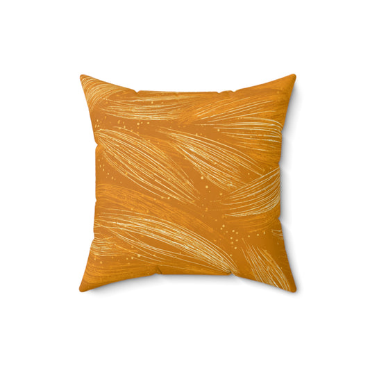 Golden Meadow Swirl - Spun Polyester Square Pillow