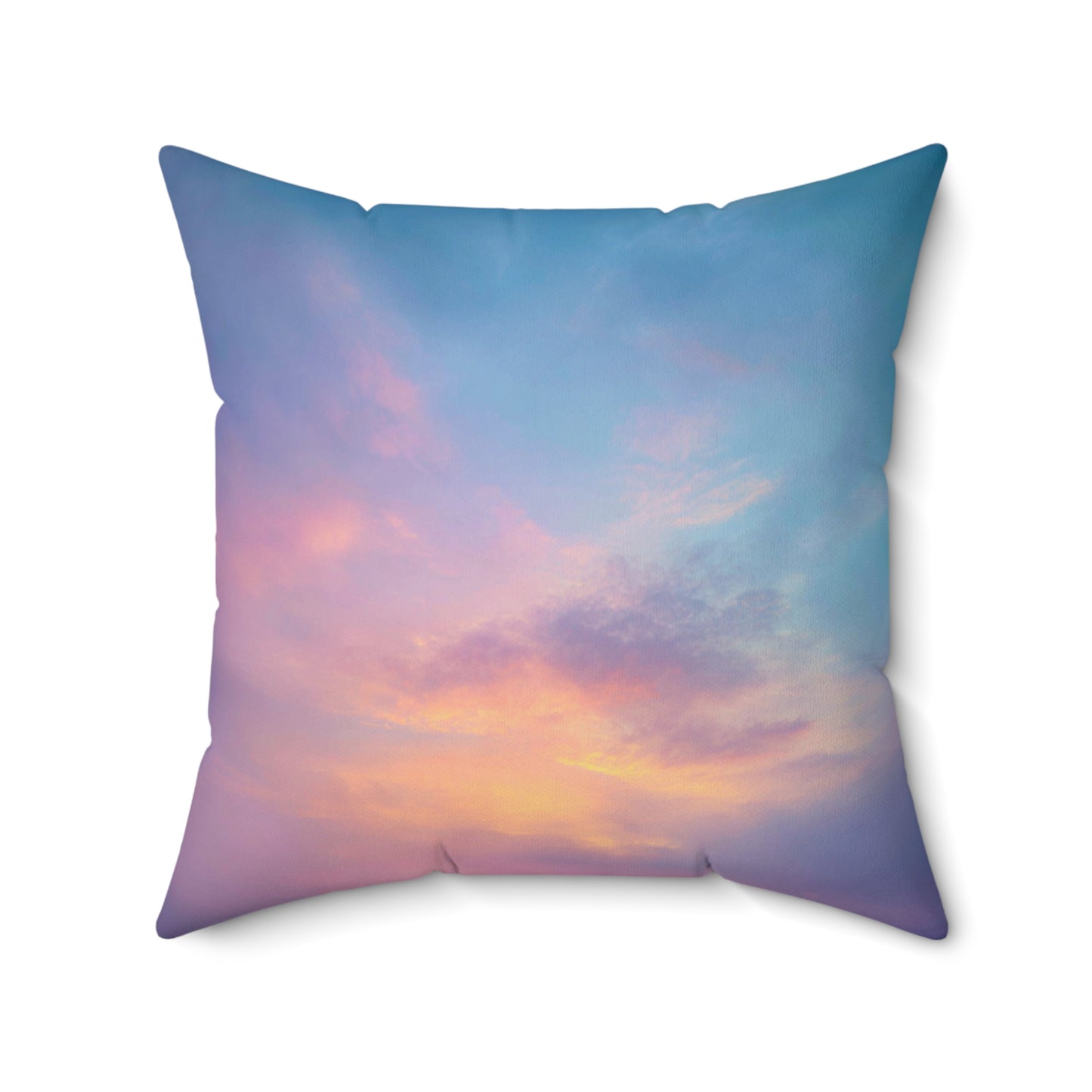 Pastel Dawn Horizon - Faux Suede Square Pillow