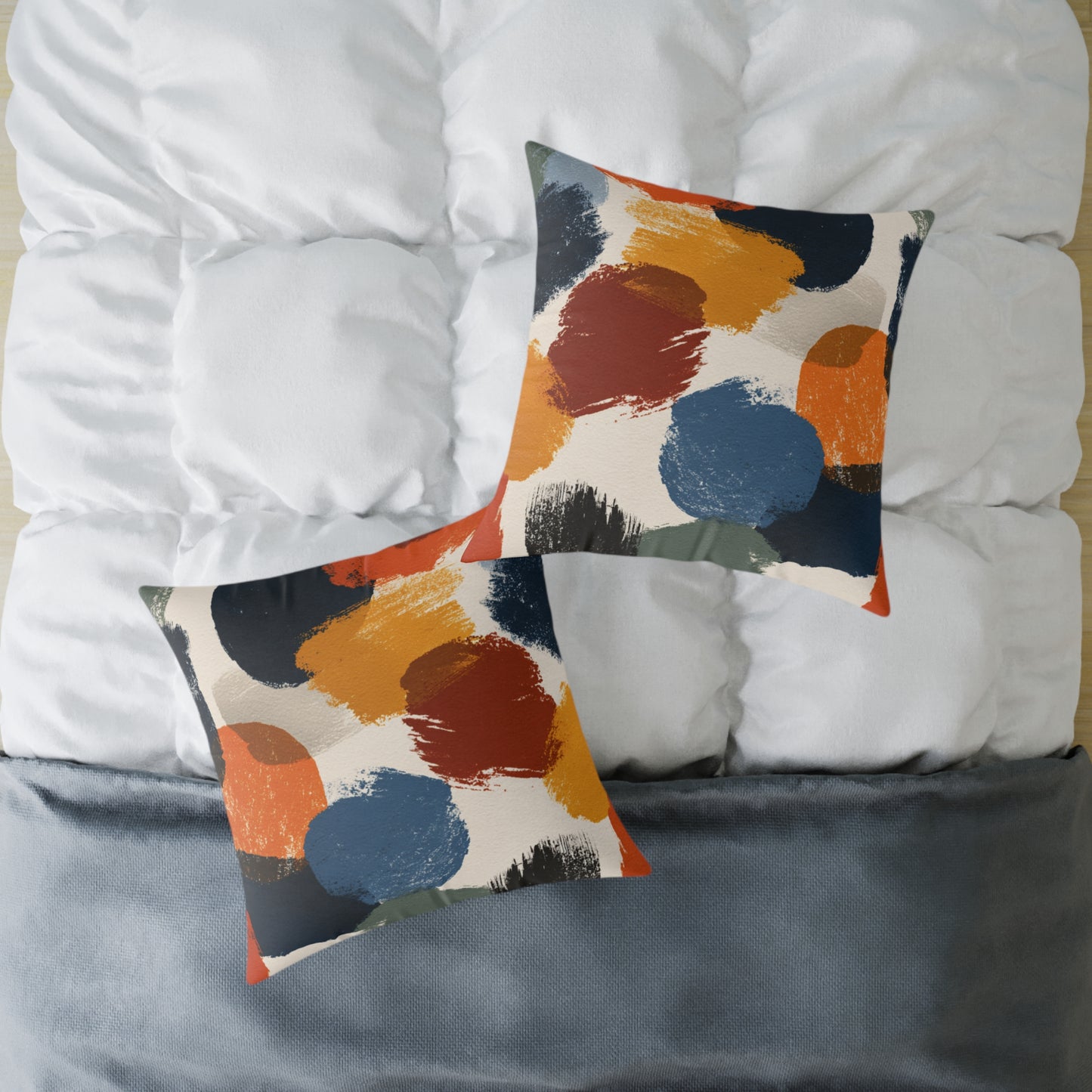 Rustic Painter’s Palette - Square Poly Canvas Pillow