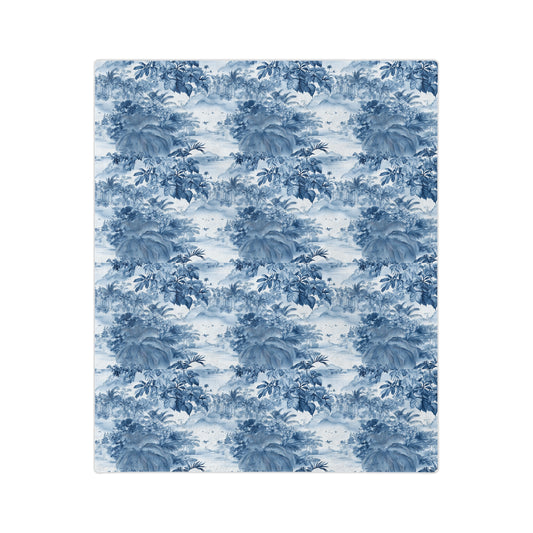 Tropical Toile - Velveteen Microfiber Blanket