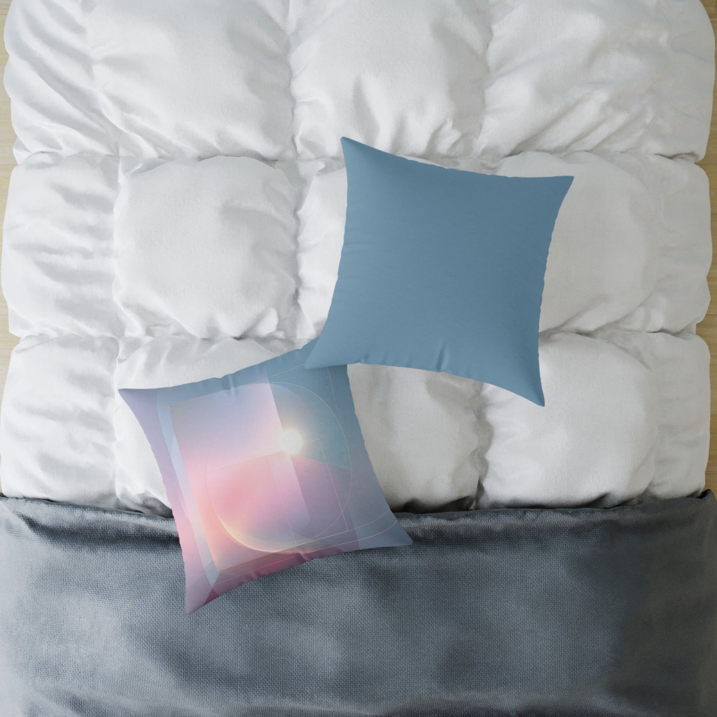 Blush Lens Flare - Square Poly Canvas Pillow