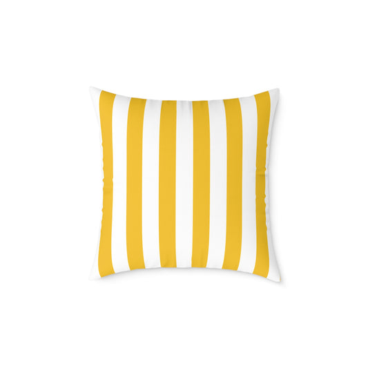Sorrento Sun Stripes - Square Poly Canvas Pillow