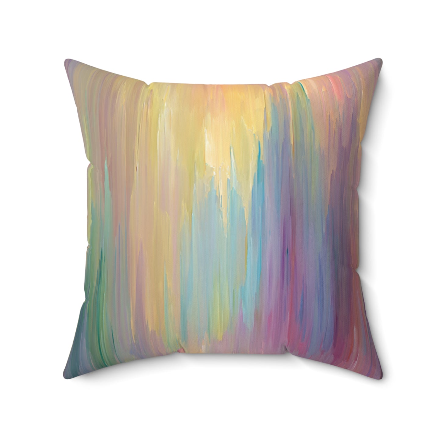 Pastel Cascade Wash - Faux Suede Square Pillow