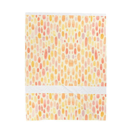 Pastel Bloom Droplets - Velveteen Plush Blanket