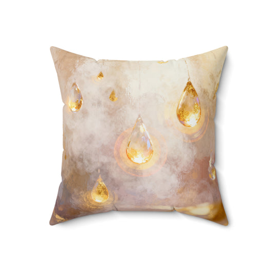 Golden Lantern Mist - Spun Polyester Square Pillow