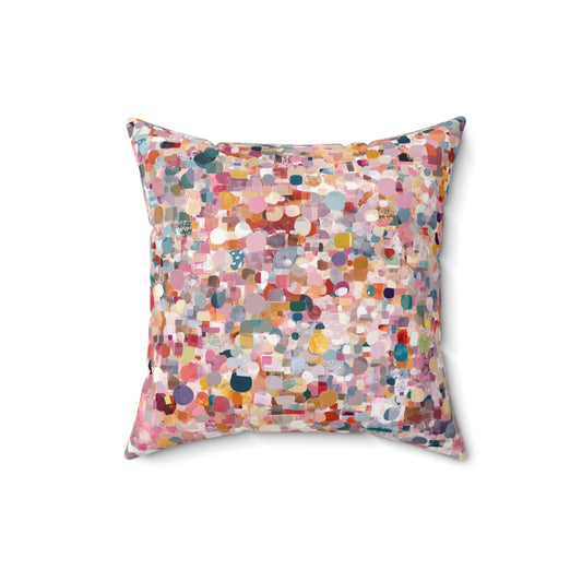 Confetti Burst Delight - Faux Suede Square Pillow
