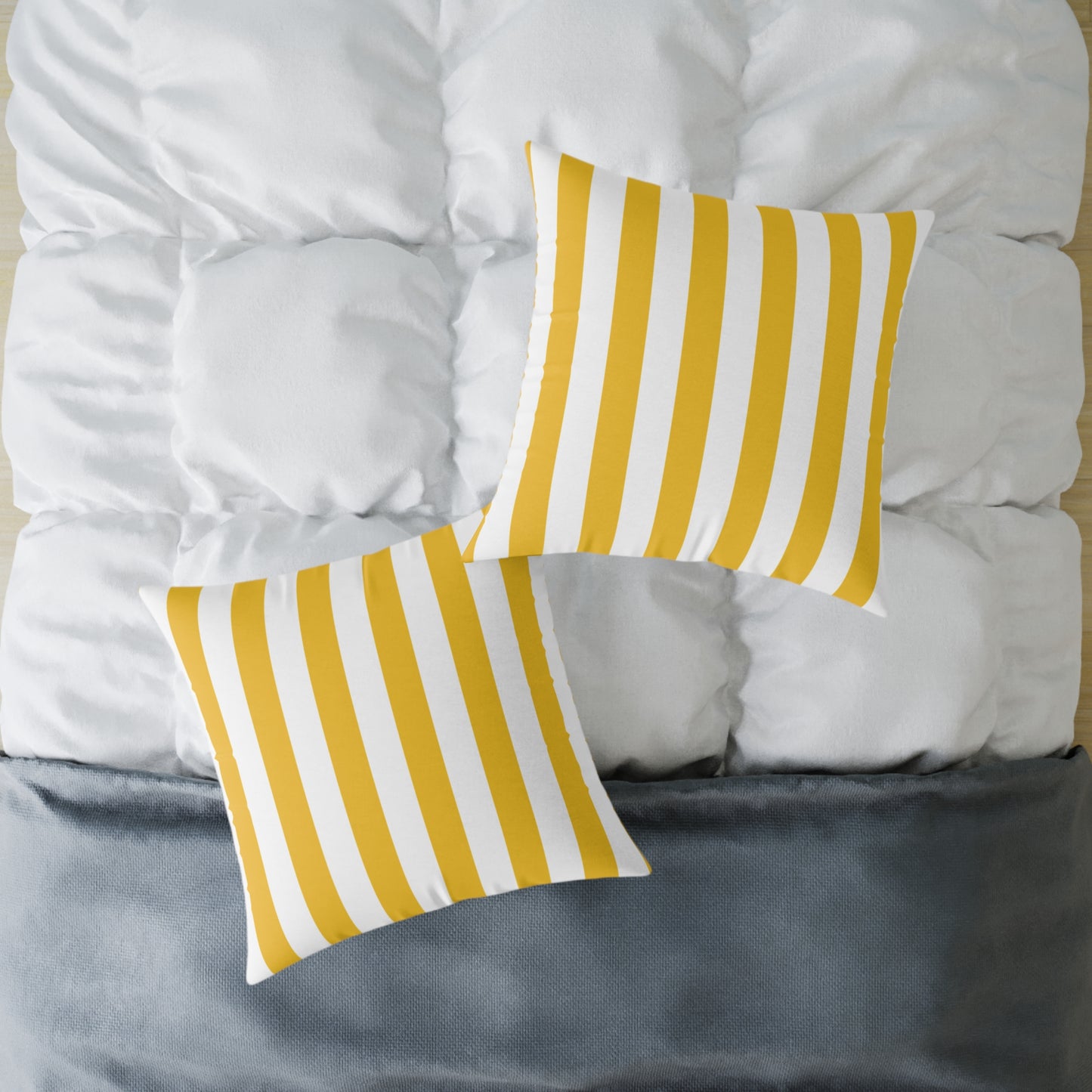Sorrento Sun Stripes - Square Poly Canvas Pillow