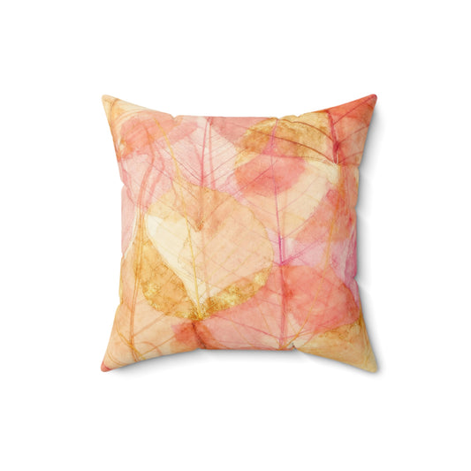Peach Prism Reflections - Faux Suede Square Pillow
