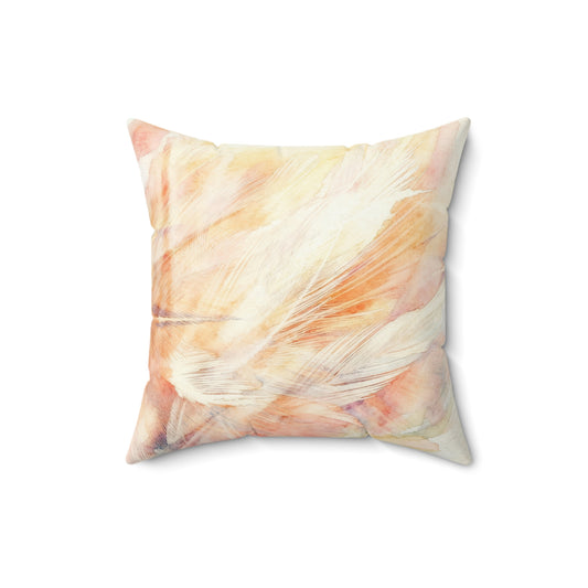 Cream Cloud Drift - Faux Suede Square Pillow