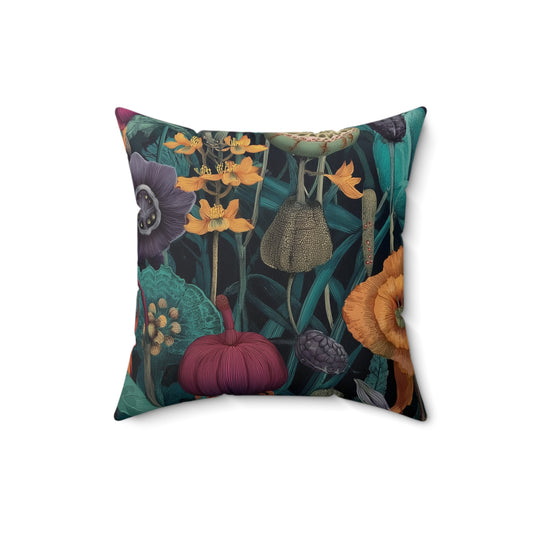 Heritage Flora - Faux Suede Square Pillow