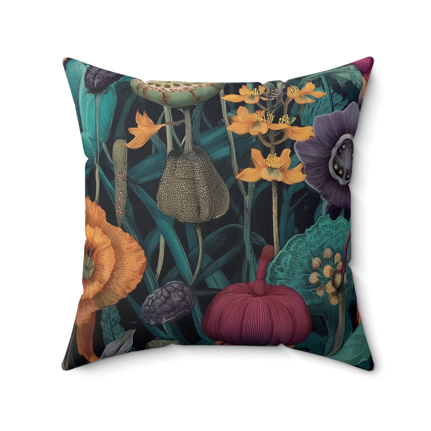 Heritage Flora - Faux Suede Square Pillow