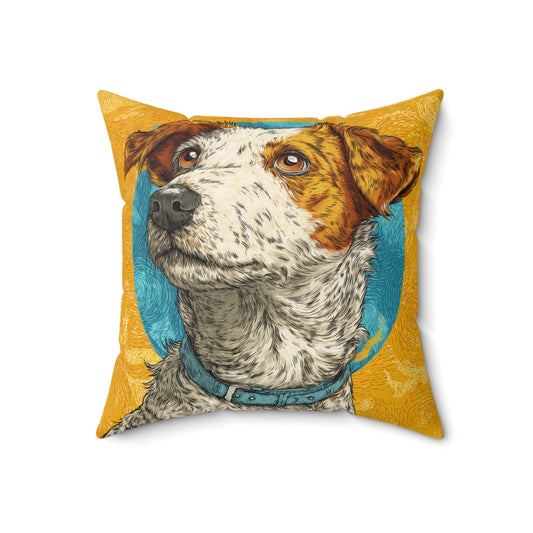 Terrier Halo - Spun Polyester Square Pillow