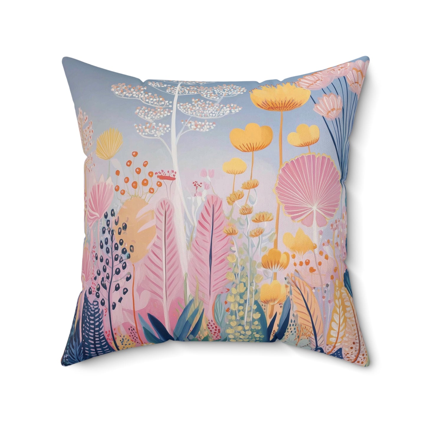 Wild Meadow Dreamscape - Faux Suede Square Pillow