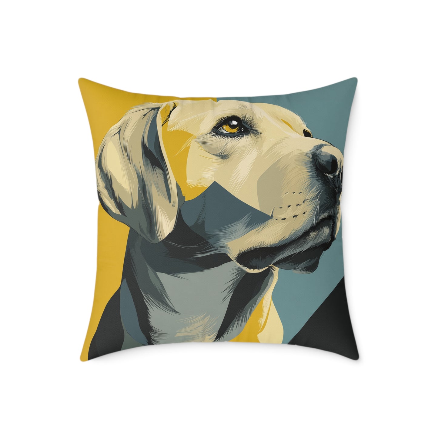 Golden Labrador - Square Poly Canvas Pillow