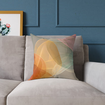 Amber Mist Flux - Square Poly Canvas Pillow