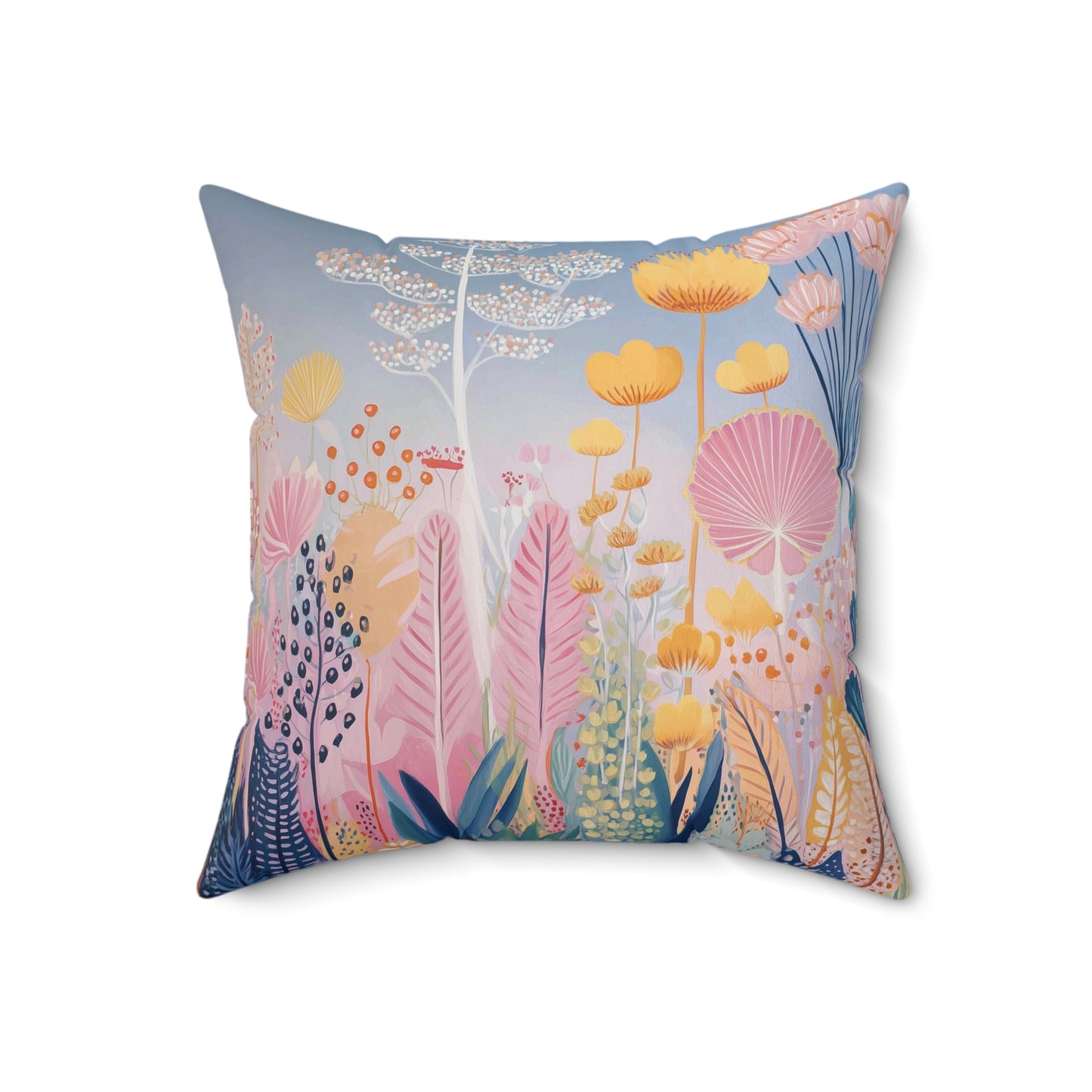 Wild Meadow Dreamscape - Faux Suede Square Pillow