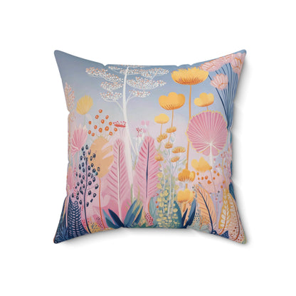 Wild Meadow Dreamscape - Faux Suede Square Pillow