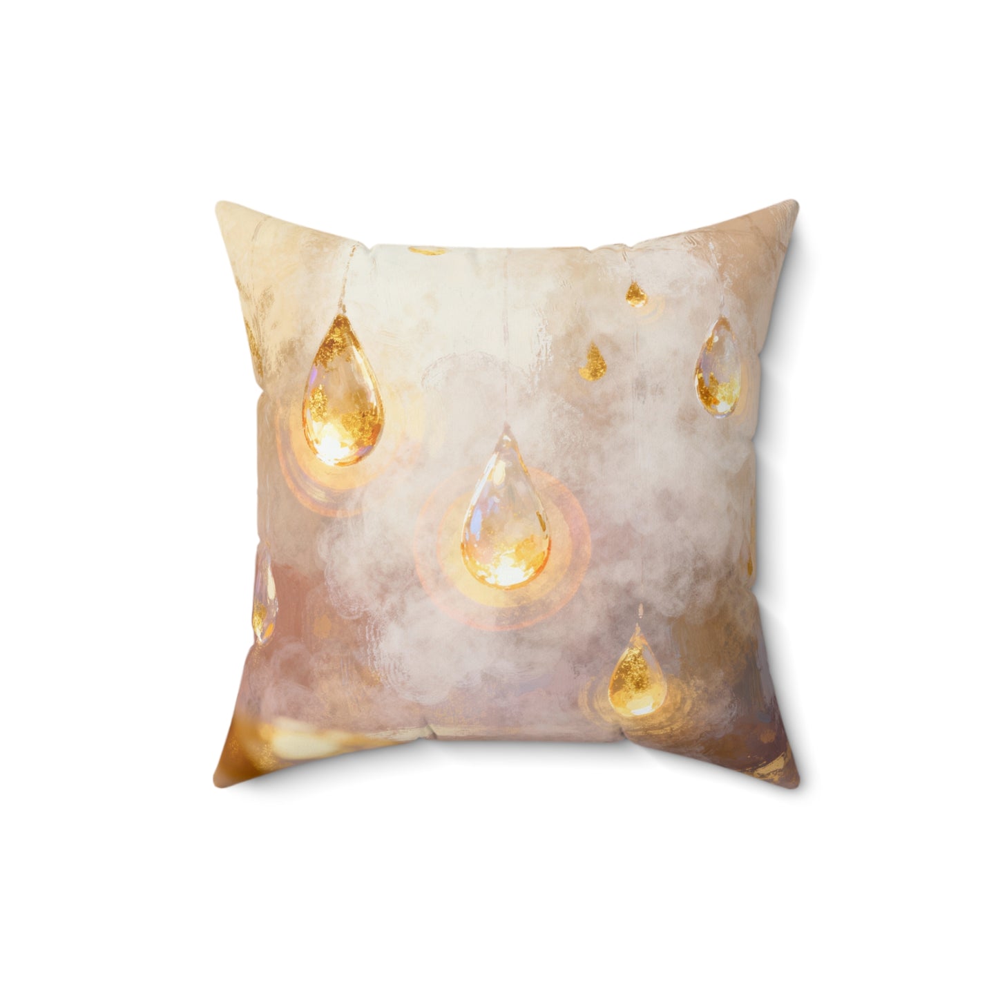 Golden Lantern Mist - Spun Polyester Square Pillow