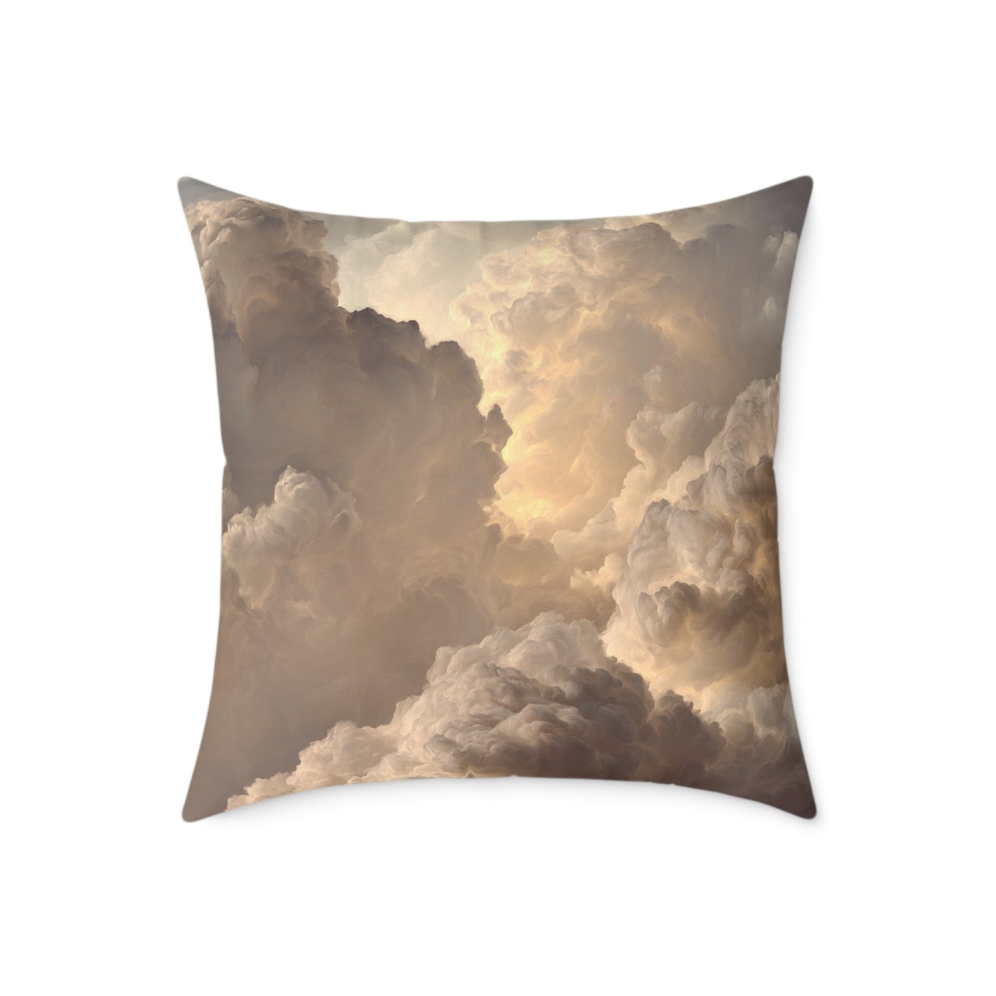 Heavenly Cloud Ember - Square Poly Canvas Pillow