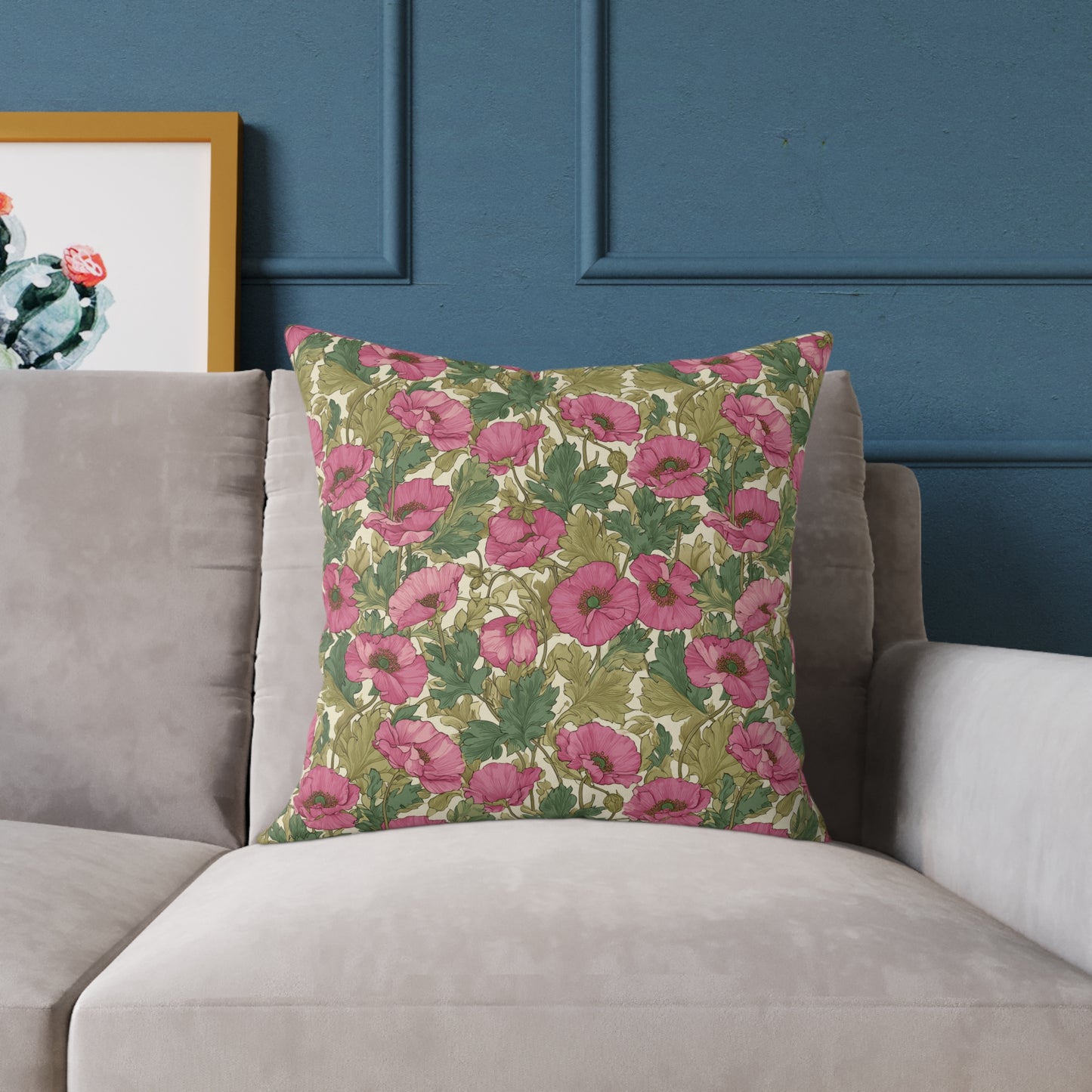 Roseleaf Garden Romance - Square Poly Canvas Pillow