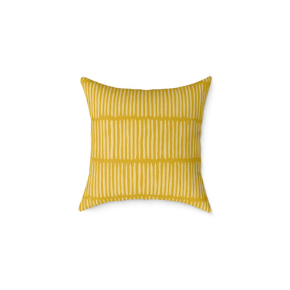 Loom Lines - Sunbeam - Square Poly Canvas Pillow