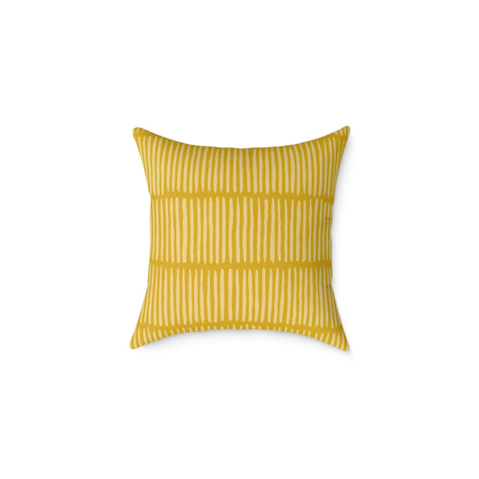 Loom Lines - Sunbeam - Square Poly Canvas Pillow